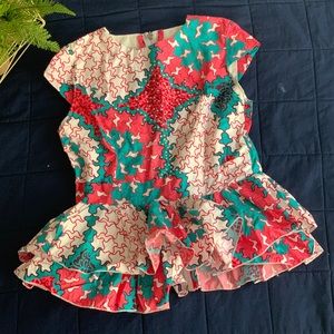 Custom made colorful peplum  top